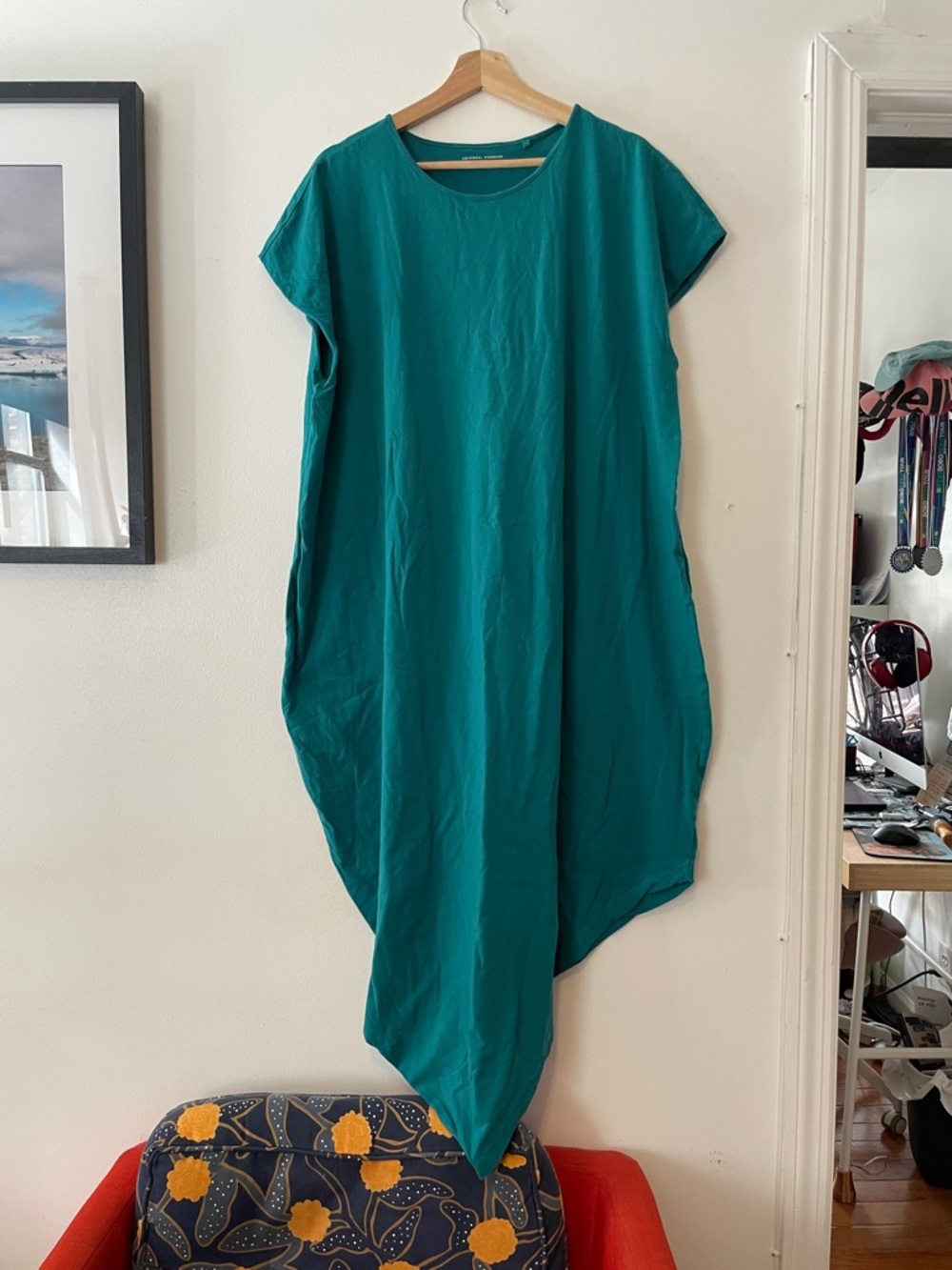 Universal Standard Teal Asymmetrical Shift Dress